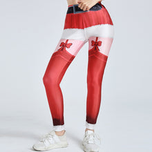 Load image into Gallery viewer, Christmas Leggings High Waist - Cute Elf Stockings