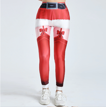 Load image into Gallery viewer, Christmas Leggings High Waist - Cute Elf Stockings