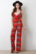 Load image into Gallery viewer, Plaid V-Neck Palazzo Jumpsuit