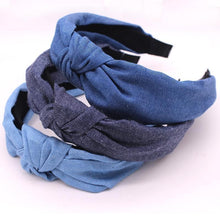 Load image into Gallery viewer, Bohemian Blue Denim Hairbands Hair Accessories Blue