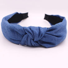 Load image into Gallery viewer, Bohemian Blue Denim Hairbands Hair Accessories Blue