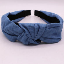Load image into Gallery viewer, Bohemian Blue Denim Hairbands Hair Accessories Blue