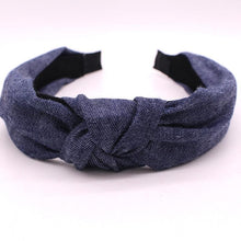 Load image into Gallery viewer, Bohemian Blue Denim Hairbands Hair Accessories Deep Blue