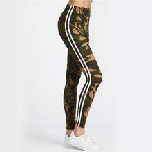 Load image into Gallery viewer, Camo Leggings with White Stripes Leggings Multi / S
