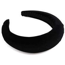 Load image into Gallery viewer, Chunky Padded Velvet Headband Headbands Black