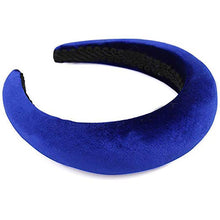 Load image into Gallery viewer, Chunky Padded Velvet Headband Headbands Blue