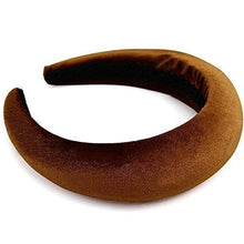 Load image into Gallery viewer, Chunky Padded Velvet Headband Headbands Brown
