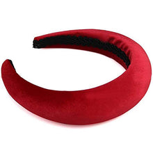 Load image into Gallery viewer, Chunky Padded Velvet Headband Headbands Red