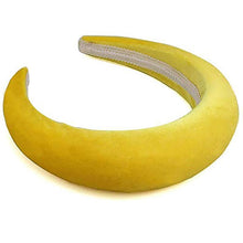 Load image into Gallery viewer, Chunky Padded Velvet Headband Headbands Yellow
