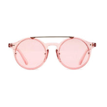 Load image into Gallery viewer, Double Bridge Round High Fashion Sunglasses Sunglasses Transparent Red