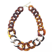 Load image into Gallery viewer, loomrack Acrylic Link Chain Leopard Choker Necklace Necklaces