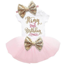 Load image into Gallery viewer, loomrack Baby Girl Tutu Birthday Outfit (1/2 Birthday, 1st Birthday, 2nd Birthday) Clothing Sets Pink 24m