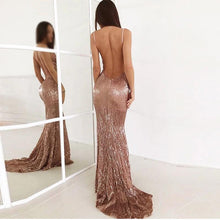 Load image into Gallery viewer, loomrack Backless Long Sequin Gown Girl's Dresses