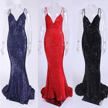 Load image into Gallery viewer, loomrack Backless Long Sequin Gown Girl's Dresses