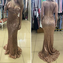Load image into Gallery viewer, loomrack Backless Long Sequin Gown Girl's Dresses