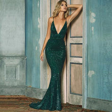 Load image into Gallery viewer, loomrack Backless Long Sequin Gown Girl's Dresses