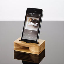 Load image into Gallery viewer, loomrack Bamboo Mobile Phone Stand with Amplifier Mobile Phone Holders & Stands