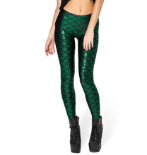Load image into Gallery viewer, loomrack Becca Fish Scale Mermaid Leggings Leggings K030 Dark green / S