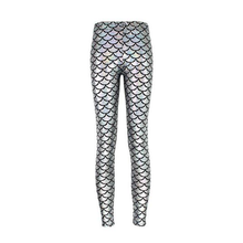 Load image into Gallery viewer, loomrack Becca Fish Scale Mermaid Leggings Leggings K030 Silver white / S