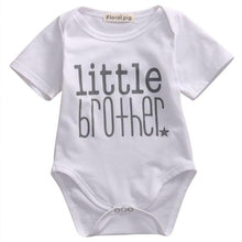Load image into Gallery viewer, loomrack Big Brother Little Brother Matching Shirts - Big Brother T-shirt and Little Brother Onesie Matching Outfits White -Little Brother / 3M