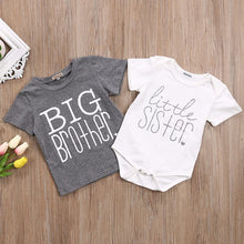 Load image into Gallery viewer, loomrack Big Brother Little Sister Matching Shirts - Big Brother T-shirt and Little Sister Onesie Matching Outfits