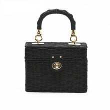 Load image into Gallery viewer, loomrack Black Rattan Purse Shoulder Bags