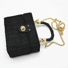Load image into Gallery viewer, loomrack Black Rattan Purse Shoulder Bags