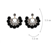 Load image into Gallery viewer, loomrack Bohemian Drop Dangle Pom Pom Earrings Drop Earrings