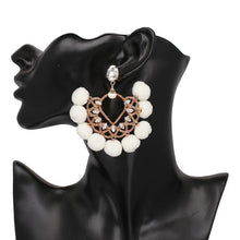 Load image into Gallery viewer, loomrack Bohemian Drop Dangle Pom Pom Earrings Drop Earrings