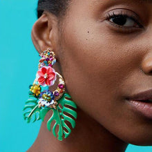 Load image into Gallery viewer, loomrack Bohemian Floral Leaf Drop Earrings Drop Earrings