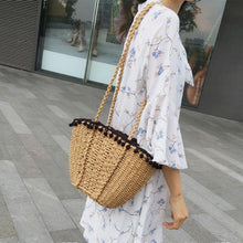 Load image into Gallery viewer, loomrack Bohemian Straw Basket Bag Shoulder Bags