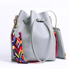 Load image into Gallery viewer, loomrack Boho Bucket Bag with Multicolor Shoulder Strap Shoulder Bags