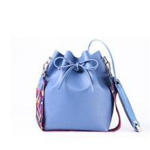 Load image into Gallery viewer, loomrack Boho Bucket Bag with Multicolor Shoulder Strap Shoulder Bags Sky Blue