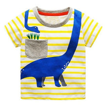 Load image into Gallery viewer, loomrack Boys 100% Cotton Summer T-Shirt (Sizes 18M - 2T) T-Shirts Sauropod Dino Pattern / 2T