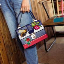 Load image into Gallery viewer, loomrack Bumble Bee Rose Embroidered Messenger Bag Shoulder Bags