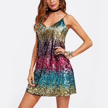 Load image into Gallery viewer, loomrack Cami Multicolor Sequin Party Mini Dress Girl's Dresses Multi / XS
