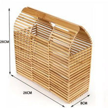 Load image into Gallery viewer, loomrack Chic Rectangular Bamboo Bag Rattan Bags Beige Small