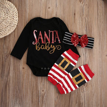 Load image into Gallery viewer, loomrack Christmas Baby Girl Outfit with Leg Warmers - 3-Pc Set Baby Clothes