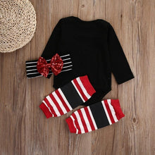 Load image into Gallery viewer, loomrack Christmas Baby Girl Outfit with Leg Warmers - 3-Pc Set Baby Clothes
