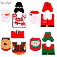 Load image into Gallery viewer, loomrack Christmas Bathroom Set - Toilet Cover Rug 3-Pc Set Christmas Accessories