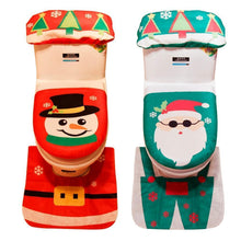 Load image into Gallery viewer, loomrack Christmas Bathroom Set - Toilet Cover Rug 3-Pc Set Christmas Accessories