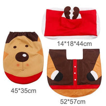 Load image into Gallery viewer, loomrack Christmas Bathroom Set - Toilet Cover Rug 3-Pc Set Christmas Accessories Elk