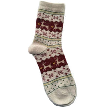 Load image into Gallery viewer, loomrack Christmas Deer Socks Christmas Socks Beige