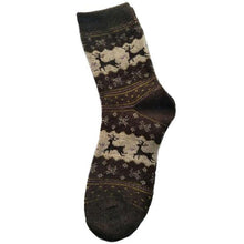 Load image into Gallery viewer, loomrack Christmas Deer Socks Christmas Socks Brown