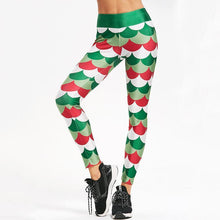 Load image into Gallery viewer, loomrack Christmas Leggings - High Waist Mermaid Scales Leggings