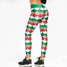 Load image into Gallery viewer, loomrack Christmas Leggings - High Waist Mermaid Scales Leggings