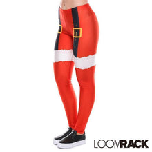 Load image into Gallery viewer, loomrack Christmas Leggings - High Waist Santa Suspenders Leggings