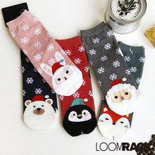 Load image into Gallery viewer, loomrack Christmas Santa Bunny Socks Christmas Socks