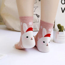 Load image into Gallery viewer, loomrack Christmas Santa Bunny Socks Christmas Socks