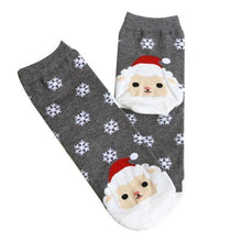 Load image into Gallery viewer, loomrack Christmas Santa Bunny Socks Christmas Socks Gray